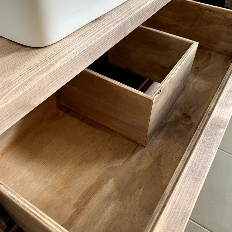 Mobile bagno con cassetti sospesi  Top in legno massello XLAB Design