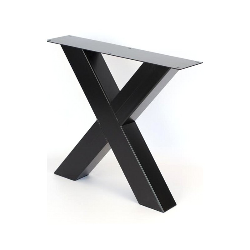 Gambe in ferro X colore nero per tavolo da pranzo fino a 250 cm