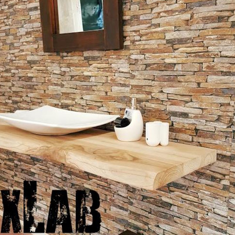 Mensole lavabo bagno su misura, Mensolone bagno, Mensole e piani  d'appoggio per il lavabo, piani in legno per lavabo bagno