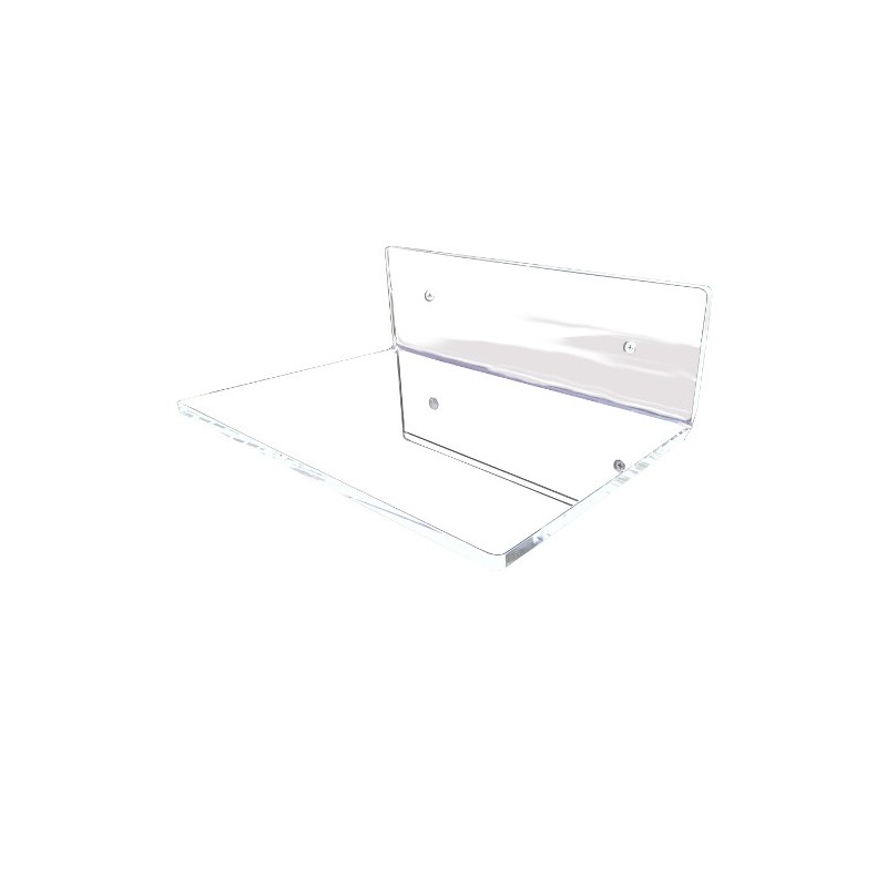 Mensola trasparente in Plexiglass da parete lunghezza 30 cm