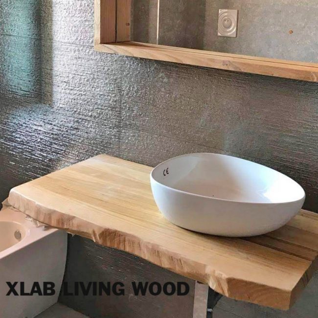 60 x 50 bordo dellalbero per lavabo mobili da bagno, Mensola in legno massiccio di rovere in legno di quercia per lavandini e vaschette 